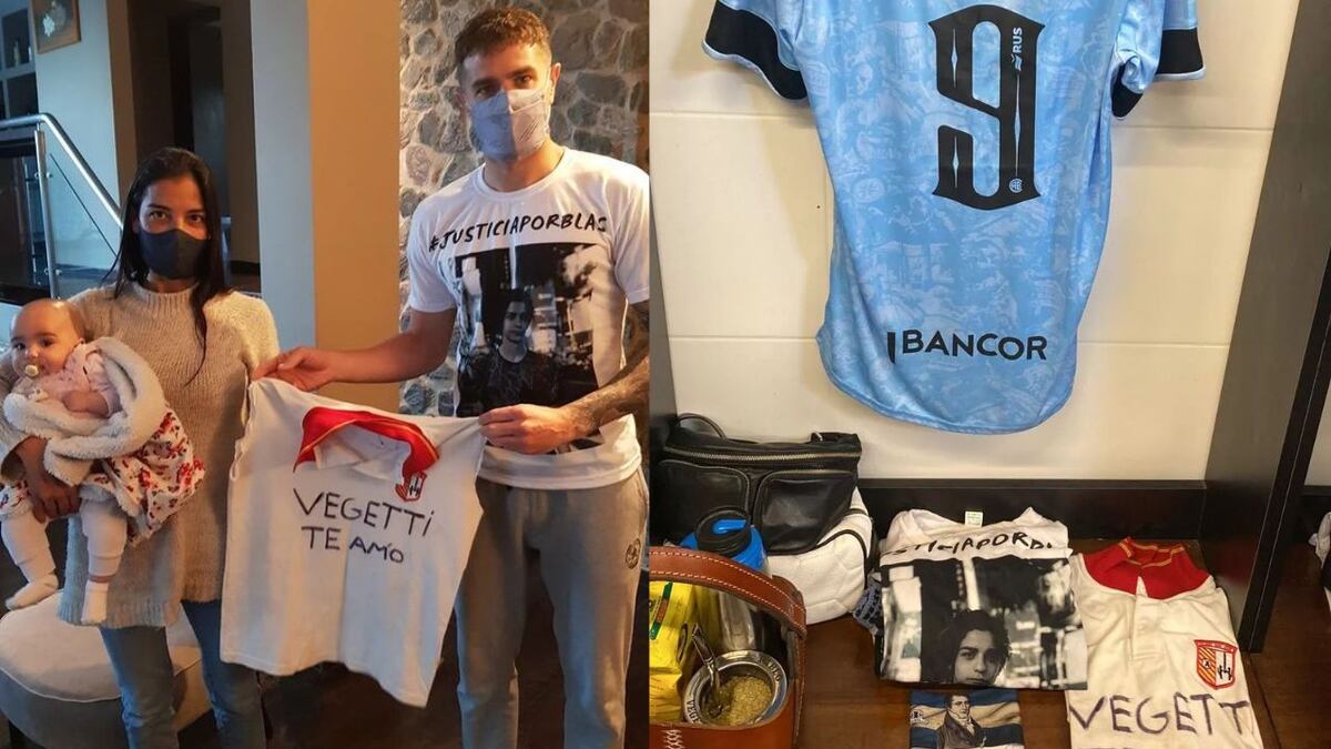 Belgrano, Blas Correas y Vegetti. La remera que los conecta.