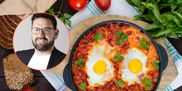 Damián Betular mostró su versión de shakshuka.