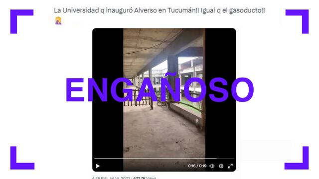 Es engañoso el video que muestra la inauguración de una obra no terminada en Tucumán.