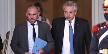 El ministro de Economía, Martín Guzmán, y el presidente Alberto Fernández. (Archivo)