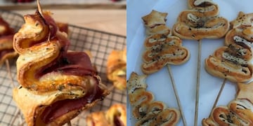La receta más fácil y económica de TikTok para Navidad: arbolitos de jamón y queso.