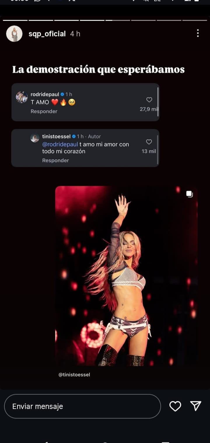 El intercambio ente Tini Stoessel y Rodrigo De Paul