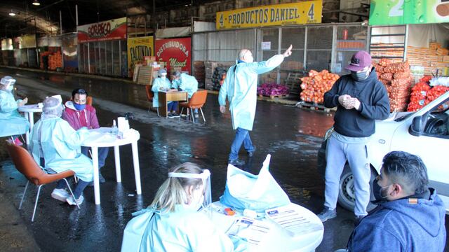 Un puestero del mercado frutihortícola San Miguel, ubicado en la localidad de Malagueño, dio positivo al test de Covid-19 junto a su chofer y por esa razón el COE determinó realizar hisopados a todas las personas que trabajan en el lugar.
coronavirus testeo testeos 
santiago berioli