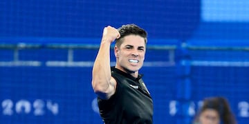 Gonzalo Peillat convirtió para Alemania frente a Argentina y así lo festejó. (@FIH_Hockey)