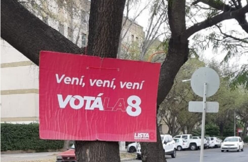 Multaron a agrupación política por fijar carteles en los árboles