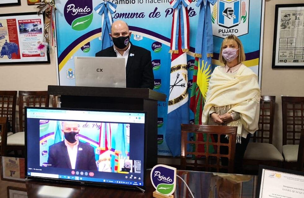 Alejandra Rodenas, tomó juramento de lealtad a la Bandera a alumnos de Pujato