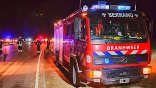 Sur de Córdoba. Siniestro vial en cercanías de la localidad de Serrano (Gentileza Bomberos).