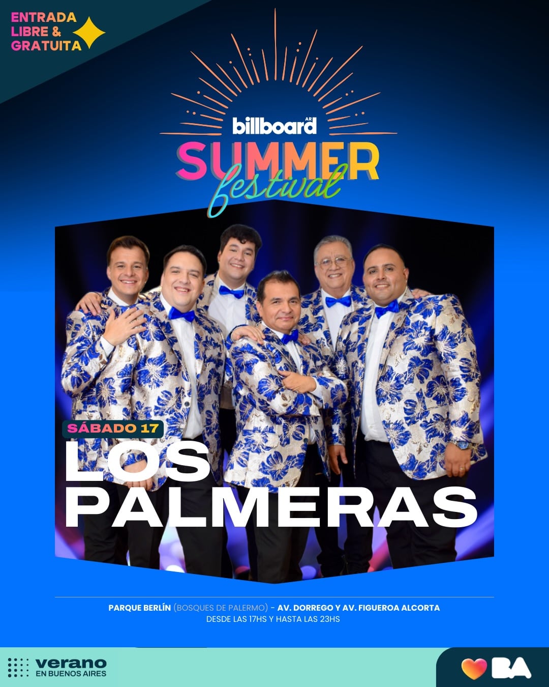 La Joaqui y Los Palmeras gratis en Palermo este finde: horarios y cómo llegar al Billboard Summer Festival