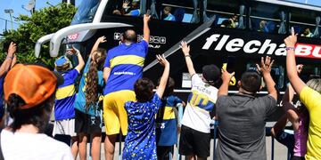 Llegada de Boca Juniors a Córdoba, jugará un partido amistoso frente a Talleres. (Christian Luna / La Voz)