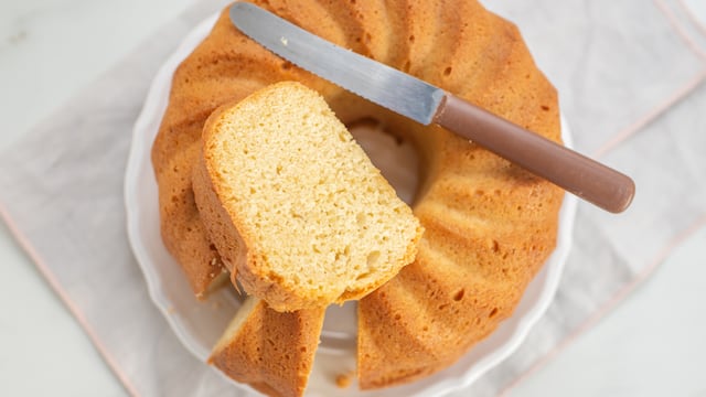 La receta para hacer la torta 1, 2, 3, 4.