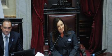 La vicepresidenta Victoria Villarruel convocó a debatir sobre las dietas en el Senado (Foto: Federico López Claro)