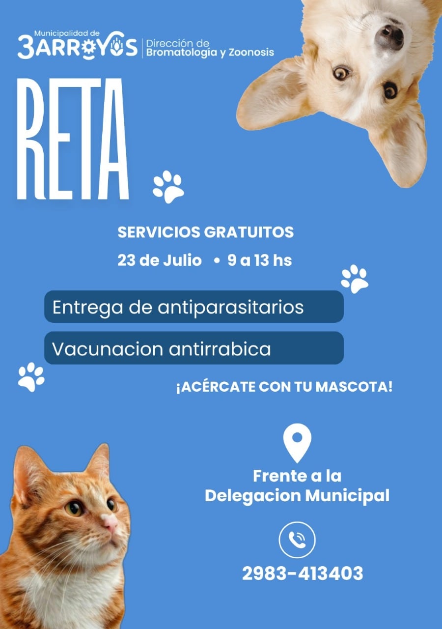 La Dirección de Bromatología y Zoonosis llega a Reta con servicios gratuitos para mascotas