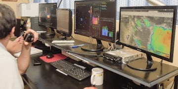 Los operadores del radar del servicio de Mitigación de Granizo detectaron y combatieron tormentas en los tres oasis productivos. Gentileza Gobierno de Mendoza