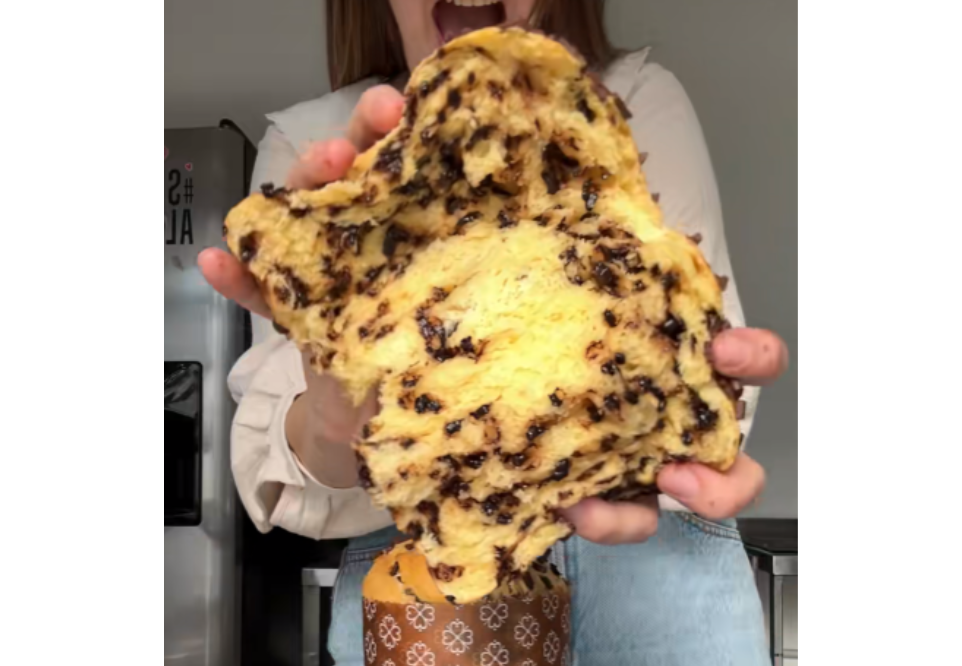 Así queda la miga del pan dulce sin TACC.