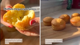 Receta de muffins esponjosos, ricos y con pocos ingredientes, ideales para comer en la merienda.