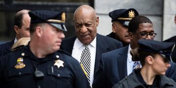 FILE - In this April 3, 2017 file photo, entertainer Bill Cosby leaves after a pretrial hearing in his sexual assault case at the Montgomery County Courthouse in Norristown, Pa. Bill Cosby doesn't plan to testify when he goes on trial Monday June 5, 2017 on sexual assault charges, but the rambling, disturbing testimony he gave a decade ago in the accuser's civil suit could prove just as crucial. (AP Photo/Matt Rourke)
