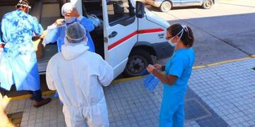 Hisopados masivos en La Cumbre\u002E (Foto: Jorge Gainza / Facebook Municipal\u002E)\u002E