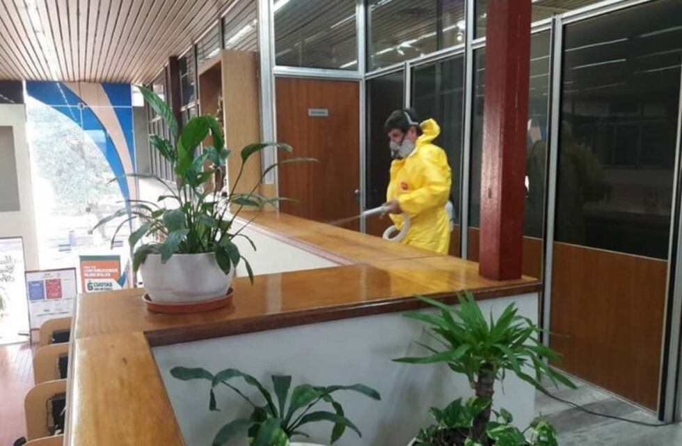 Se llevó a cabo la desinfección total del Edificio Municipal