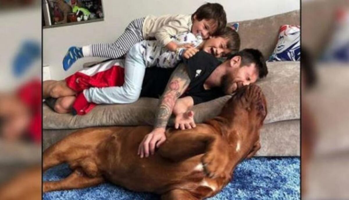 Lionel Messi se diviertió junto a sus hijos y a su perro Hulk\u002E (Web)