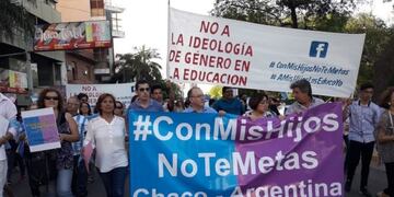 Marcha en contra de la ley de Educación Sexual Integral en Resistencia\u002E (Foto: Diario Chaco)