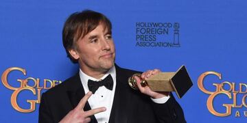 Richard Linklater con su premio Golden Globe como mejor director por \