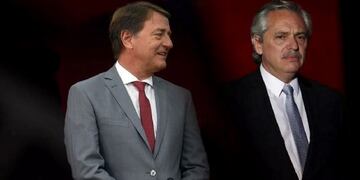 Rodolfo Suarez, gobernador de Mendoza y el presidente de la nación Alberto Fernández\u002E