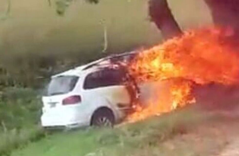 Una joven murió cuando su auto se despistó, chocó con un árbol y fue devorado por el fuego