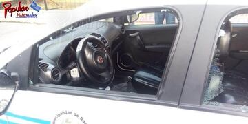 Así le dejaron el vehículo al taxista puntano\u002E