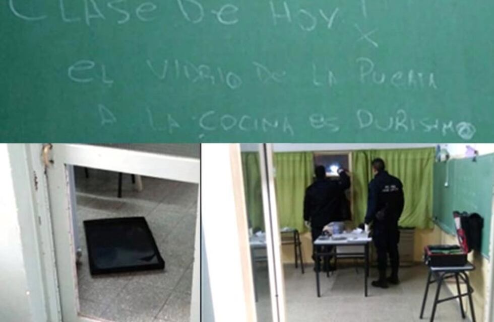 Regina: robaron por segunda vez la escuela 257 y dejaron una nota en el pizarrón