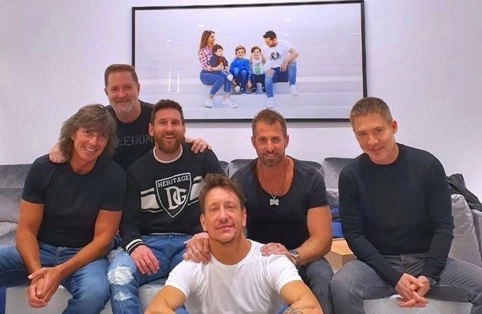 Lionel Messi recibió en Barcelona a Nico Vázquez, Adrián Suar y Gustavo Bermúdez