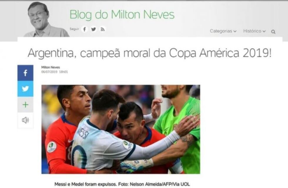 "Argentina campeona moral", el editorial de un periodista brasileño que divide la opinión pública