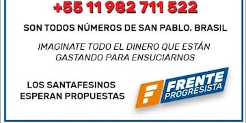 Denuncia socialista por campaña sucia por WhatsApp (@FrenteProgre)