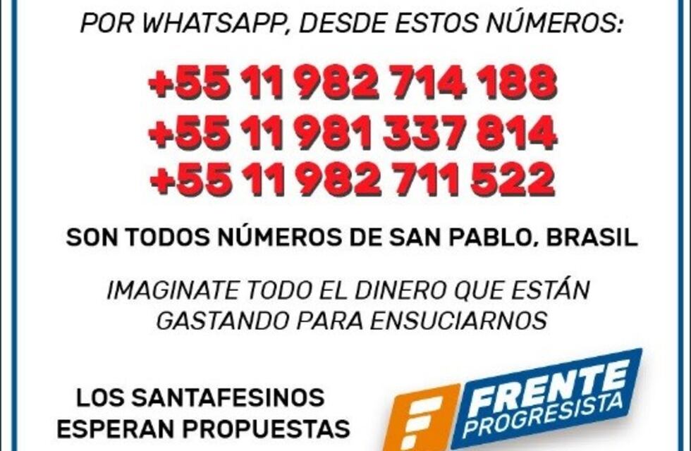 Para el Frente Progresista hay una campaña sucia por WhatsApp contra sus candidatos