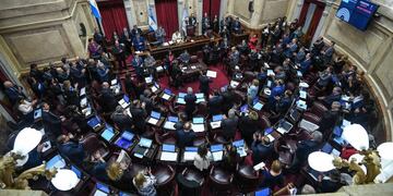 Los senadores argentinos participan en una sesión del Senado hoy, miércoles 30 de mayo de 2018, en Buenos Aires (Argentina)\u002E Los senadores argentinos iniciaron hoy una sesión en la que debatirán un proyecto con el que la oposición busca frenar los aumentos en las tarifas de la luz y el gas y mandar así \