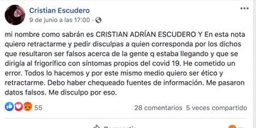 "He cometido un error": las disculpas del azuleño denunciado por publicar noticias falsas