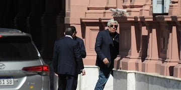 Hugo Moyano en Casa Rosada\u002E (credito: Juano Tesone)