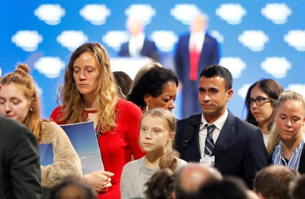 Donald Trump y Greta Thunberg se cruzaron en Davos por el cambio climático