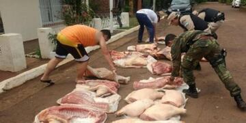 Agentes de Prefectura secuestraron carne bovina y porcina que era transportada de forma ilegal\u002E