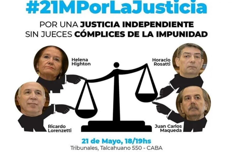 Convocan por redes sociales a una manifestación "por la Justicia" durante el juicio a Cristina Kirchner
