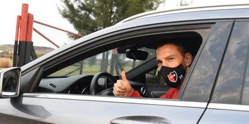Maxi Rodriguez llegando al entrenamiento de Newell's (Foto: TyC Sports)
