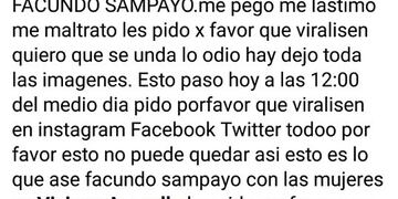 La denuncia de la joven se viralizó a traves de las redes sociales\u002E (Facebook)