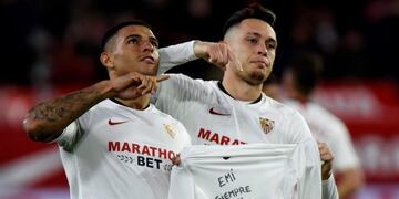 Lucas Ocampos anotó un golazo en Sevilla y se lo dedicó a Emiliano Sala\u002E (EFE)