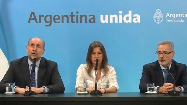 Perotti en la conferencia de prensa en Casa Rosada