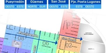 Mapa de circulación de calles en Brinkmann
