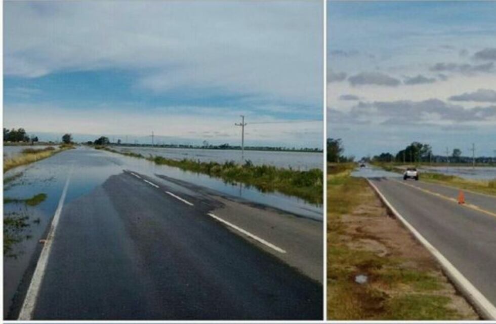 Cortaron la ruta 11 en Pascanas por el agua acumulada en la carpeta asfáltica