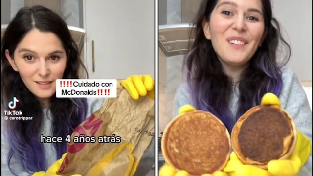 Caro Trippar abrió una hamburguesa de McDonalds 4 años después y lo que encontró la dejó en shock.