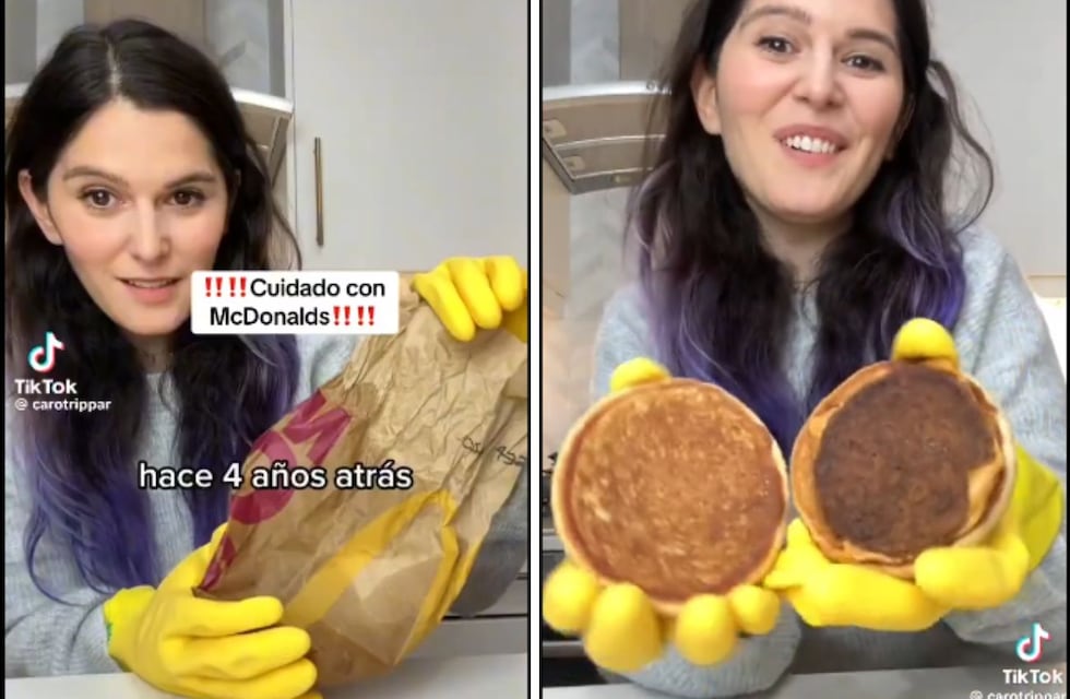 Caro Trippar abrió una hamburguesa de McDonalds 4 años después y lo que encontró la dejó en shock