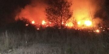 Quema imprudente de podas provocó un voraz incendio en Carlos Paz\u002E (Foto: gentileza Centediario)\u002E