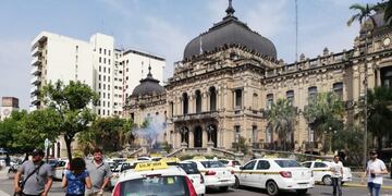 Protesta de taxistas\u002E Foto Luis Solórzano\u002E