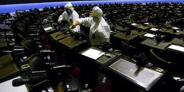 Desinfección Congreso (Prensa: Senado)